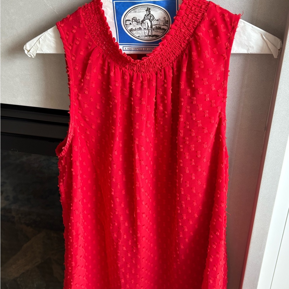 Daniel Rainn Scarlet Textured Sleeveless Top